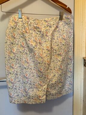 J. Jill Pastel Floral Chino Mini Skirt in Yellow and Lavender